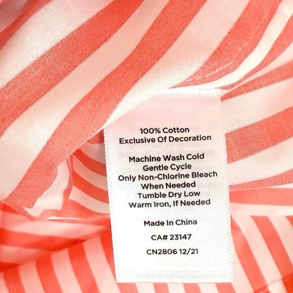 Talbots Sailboat Stripe Scalloped Square Neck Top - Picture 7 of 7